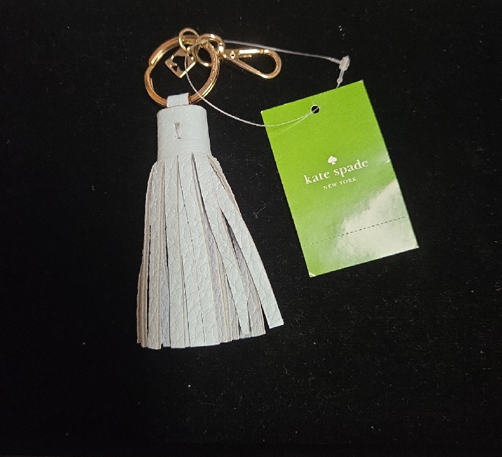 Kate Spade Light Blue Tassel Keychain